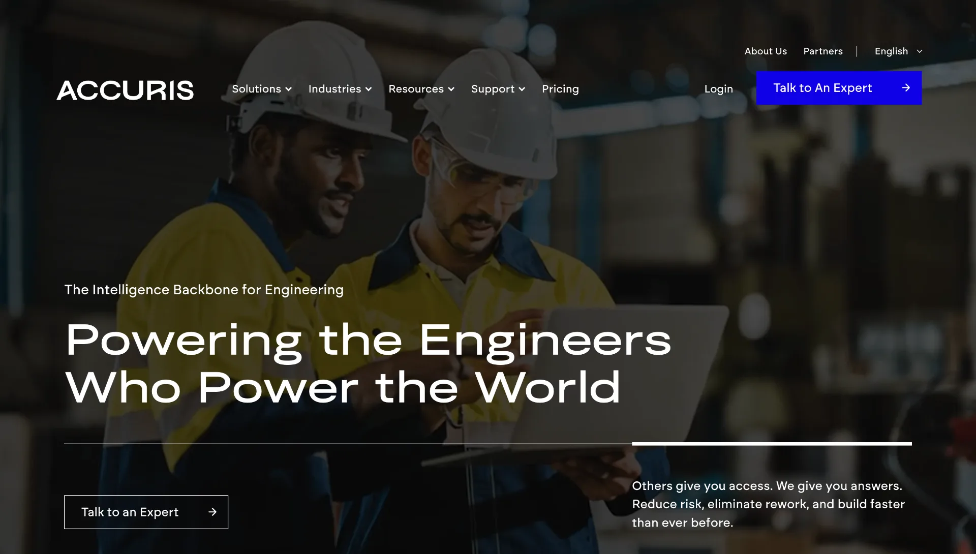 Accuris marketing website screenshot